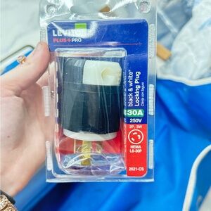 Leviton Black and White Locking Plug